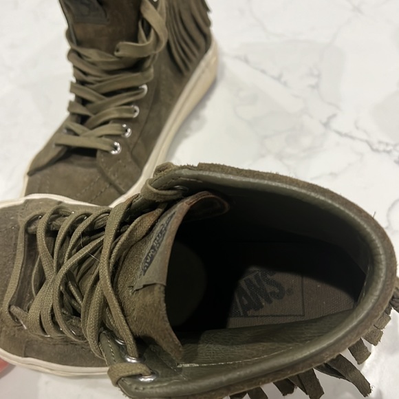 Van’s Olive Suede High Top Moccasin Sneaker - Picture 4 of 5